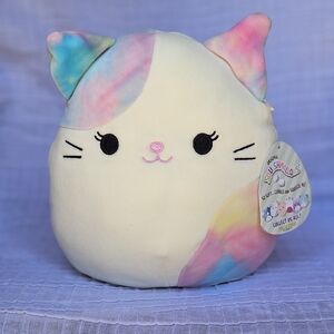Squishmallow Risa the Calico Cat Plush Tie Dye Kitten Squishy Soft KellyToy 8"